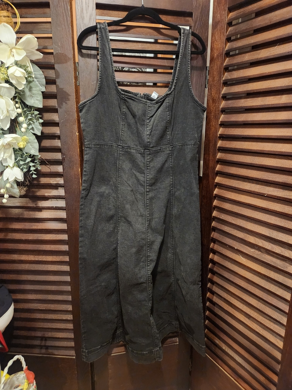 Old Navy Washed Black Denim Midi Dress